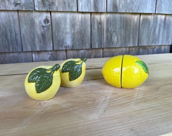 Salt and Pepper shaker lemons ceramic kitsch