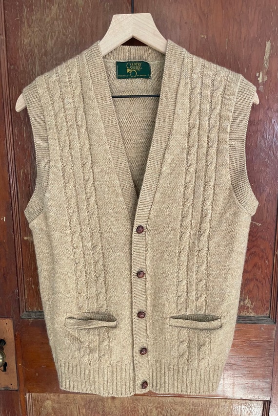 Vintage wool vest grandpa vest pocket wool - image 4