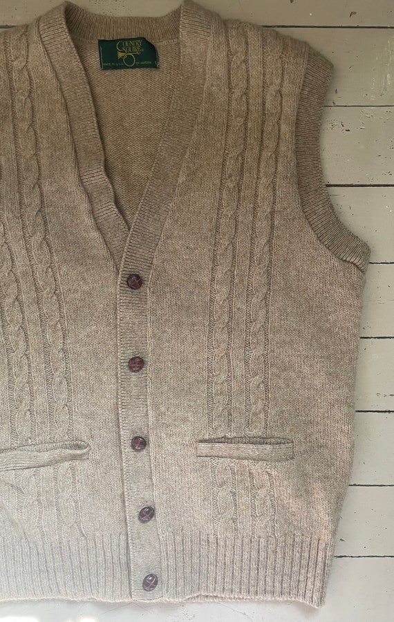 Vintage wool vest grandpa vest pocket wool - image 3