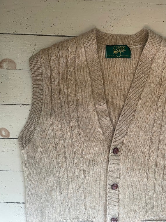 Vintage wool vest grandpa vest pocket wool