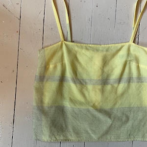 Vintage 90s Arola wool tank camisole cropped yellow and black