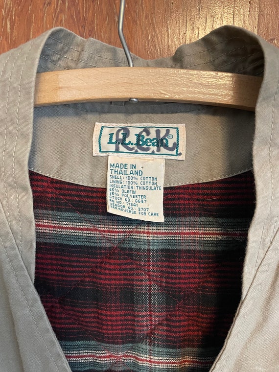 Vintage 90s LL Bean vest cargo fishing flannel li… - image 4