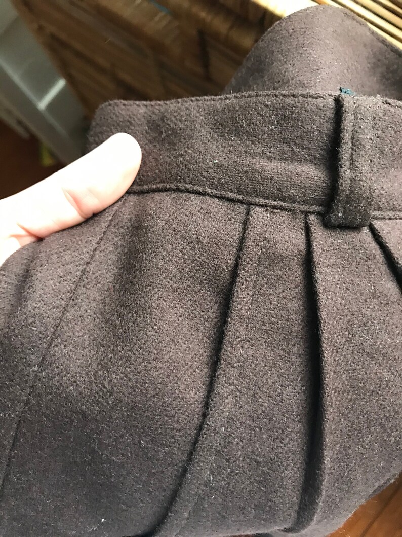 Vintage Wool Shorts High Waist Pleated Preppy Three Pairs