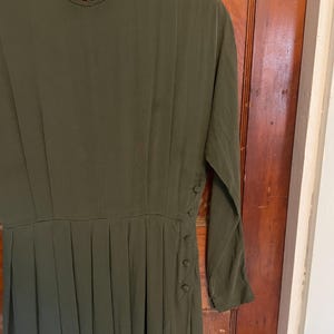 Vintage 90s Calvin Klein silk dress army green minimalist Calvin Klein Classic