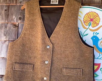 Vintage vest wool buffalo buffalo nickels by Dakota Mercantile Large