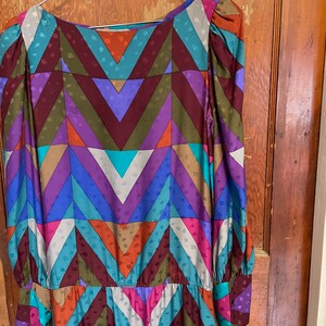 Vintage 80s silk dress by Adrianna Papéll bishop sleeves