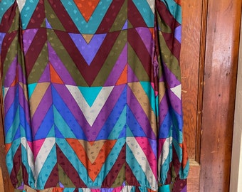 Vintage 80s silk dress by Adrianna Papéll bishop sleeves