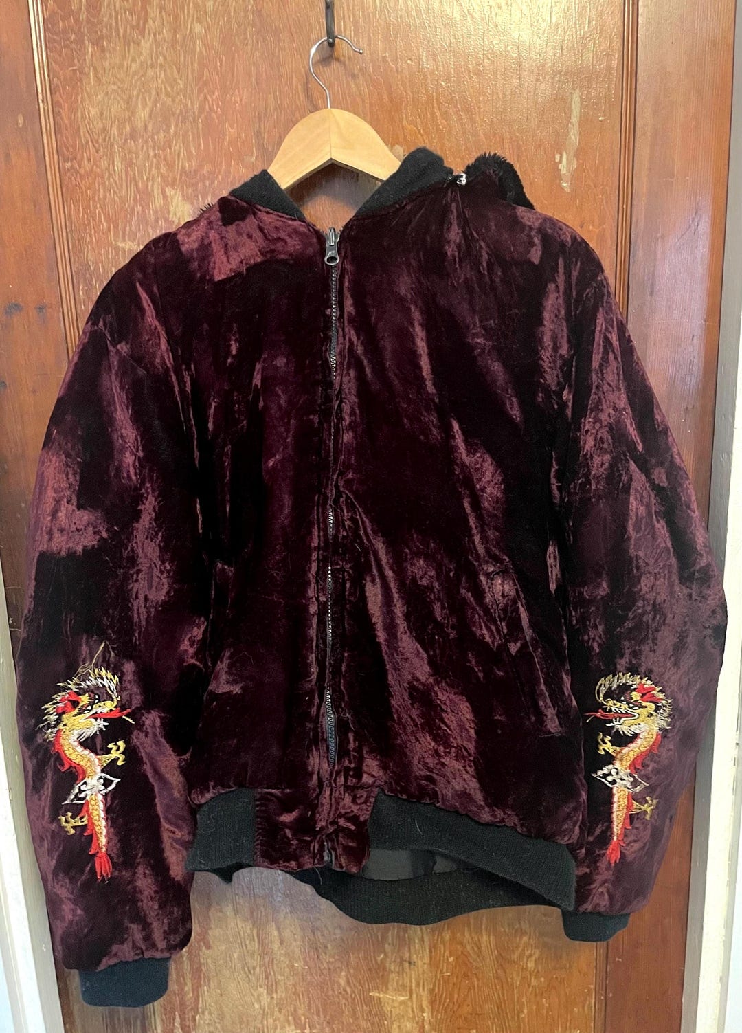 80’s Korean Souvenir Jacket Vtg 80s Korea Souvenir Jacket Large Embroidered Dragon