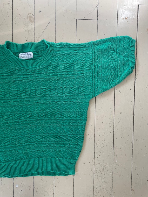 Vintage 70s knit top green by Cuddle Knit - image 3