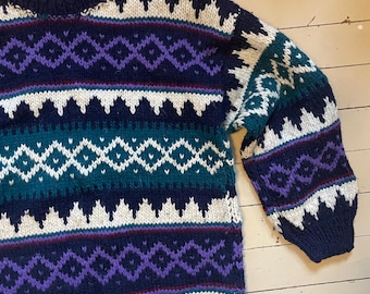 トップス Ecuador Handwoven Knit Cardigan ECUADOR WOOL SWEATER Cardigan Hood Zipper Chunky Handmade by El