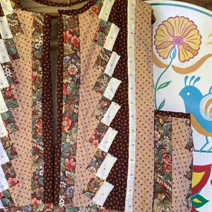 Vintage quilted vest handmade ditzy fabric cottagecore