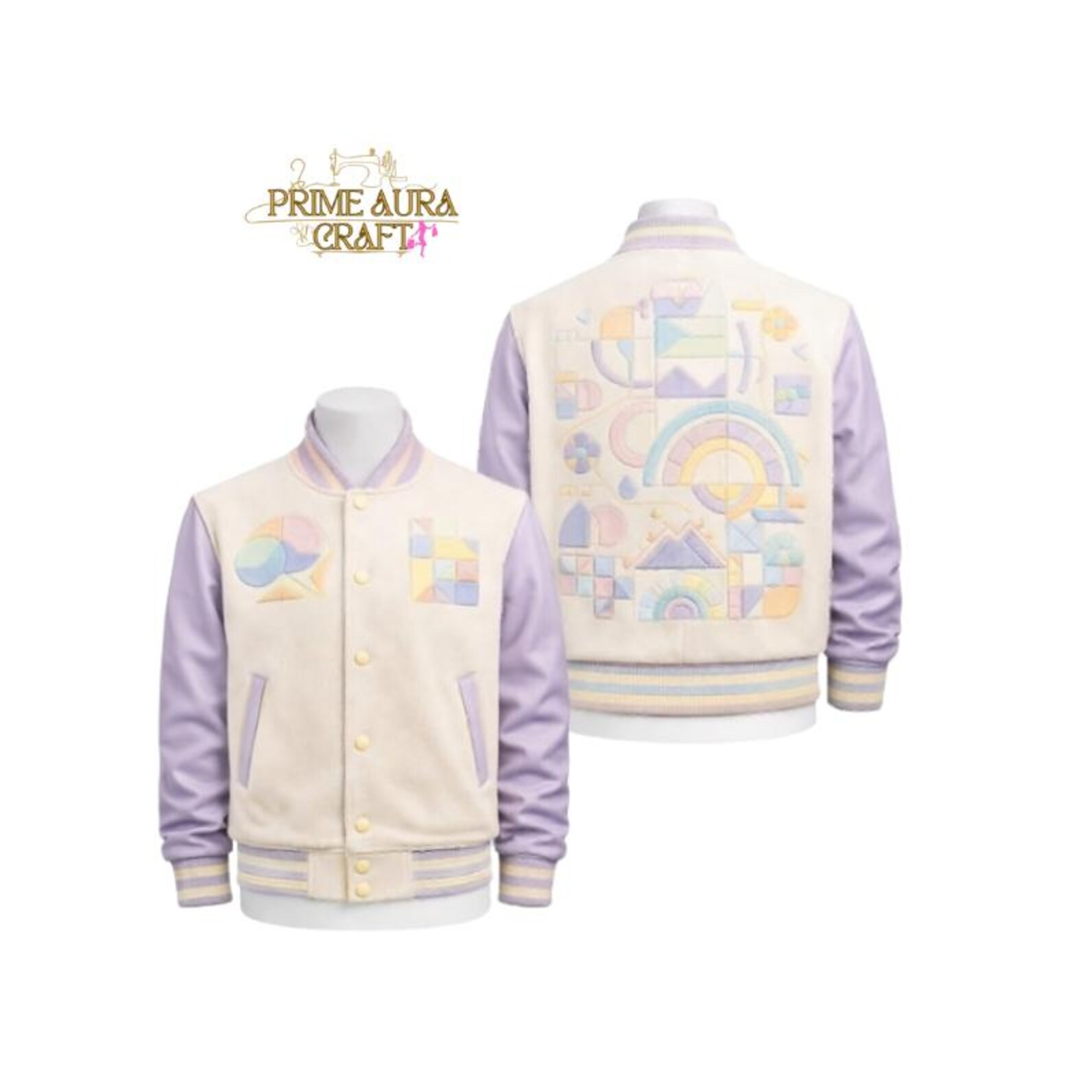 Lavender Varsity Jacket | Pastel Letterman Jacket | Unisex Streetwear ...