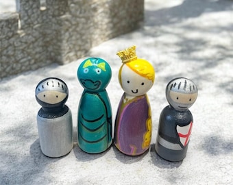 Positivity Peg People/ Peg Dolls - Royalty, Animals, Pirates, Colourful families, Festive, Fairies. Handpainted