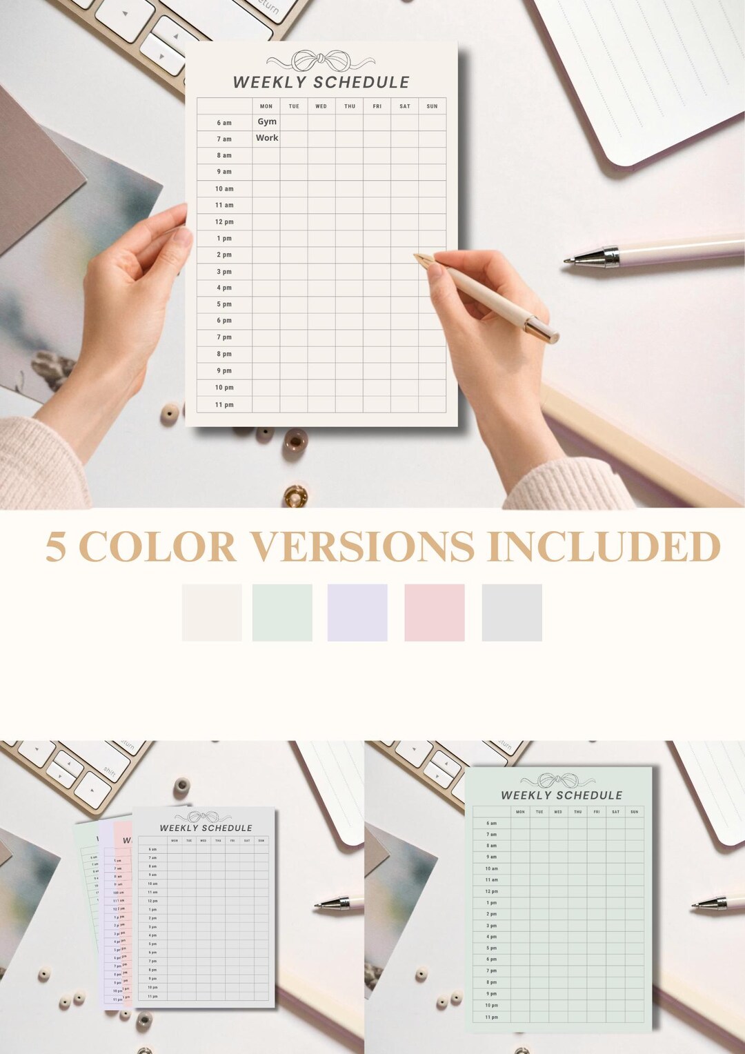 Pastel Weekly Schedule Planner A4 – Printable Organizer (digital ...