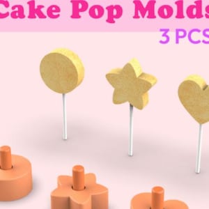3D Cake Pop Mold Set Digital Download