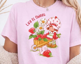 Das Leben ist süß Erdbeere 80er Jahre Cartoon PNG Digital Download Design