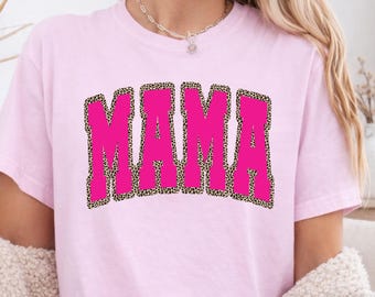 Pink mit Leoparden Mama PNG Digital Download Design