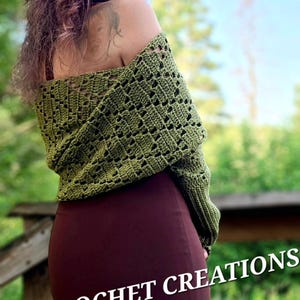 Crochet Moss Maiden Sweater/Scarf Only. Cottagecore. OOAK. Sweater Scarf W/Sleeves. Only 1 Available.