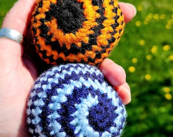Nostalgic 90's Spiral Swirl Style Footbag. Kick Bag. Stress Ball. Fidget Toy. Customize to your favorite colors.