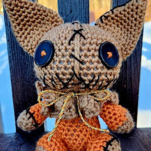 Crochet Horror Voodoo/Scarecrow Creepy Kitty. NOT recommended for kids. Made to order. Customizable