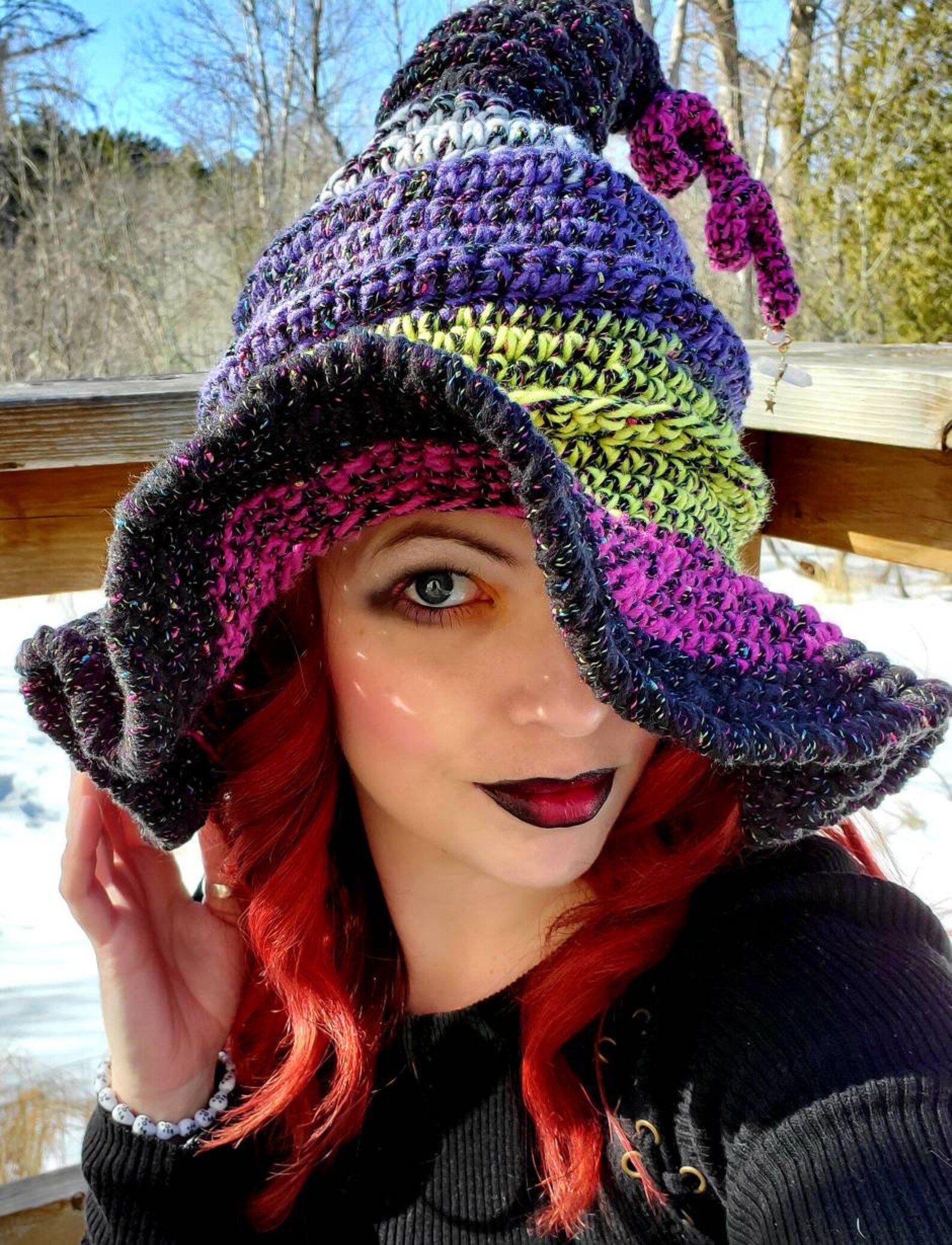 Crochet Twisted Witch Hat. Witch Costume Hat. Cosplay Hat. Etsy