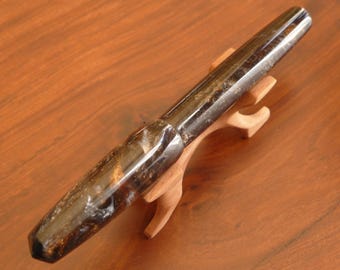 Handmade dark brown, copper and silver shimmer acrylic fountain pen.