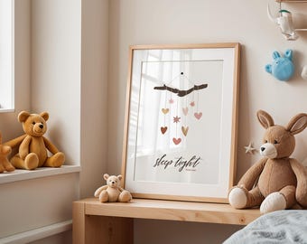 Lámina minimalista para habitación infantil / Decoración de pared relajante para la habitación del bebé