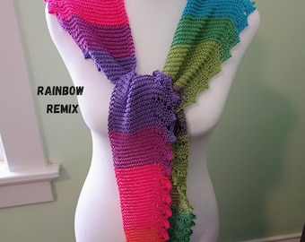 Lightweight lace knit triangle scarf for spring: available in a variety of colors