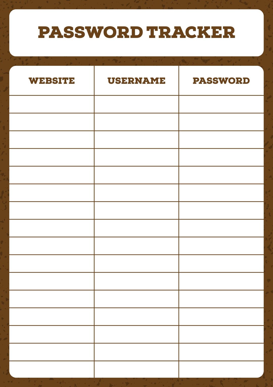 Password Tracker Printable | Password Log Book | Website Login ...