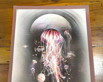 Framed Fine Art Print - Jellyfish Carnival visionary cosmic surrealism psychedelic vinyl framed digital Illustration