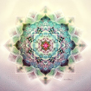 Fine Art Print - Seagrass Mandala - Sacred Geometry mother earth spiritual healing flower seed of life third eye digital illustration Print