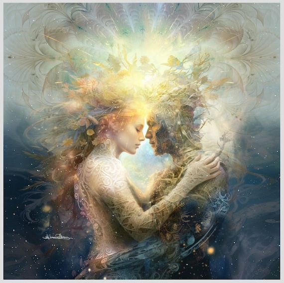 Fine Art Print -twinflame - Soul Mates Yin Yang Divine Union