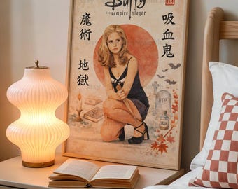 Buffy the Vampire Slayer seizoen 1 promoshoot - poster in Japandi-stijl
