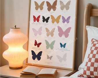 Op Mariah Carey Albums geïnspireerde vlinderposter | Mariah Carey-vlinderposter