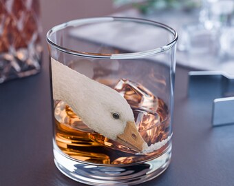 Goose Doing Cocaine Rocks Borrelglas - wit | 10 oz whiskyglas, watervogels drinkgerei
