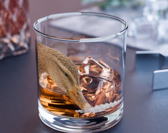 Goose Doing Cocaine Rocks Borrelglas - Brown Duck | 10 oz whiskyglas, watervogels drinkgerei