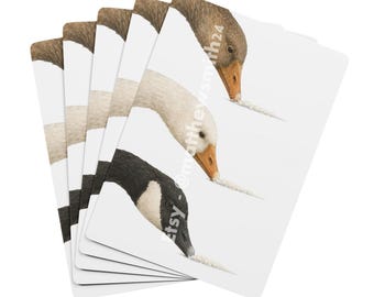 Gaggle of Ganzen doen lijnen illustratie pokerspeelkaarten | Artistiek dierenkaartendeck