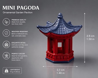 Juego de 2 mini adornos de pagoda japonesa, decoración para jardín zen, decoración para acuario, accesorios para jardín de hadas, regalo de decoración para el hogar de estilo asiático