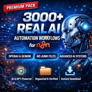 3000+ verkliga AI-automatiseringsarbetsflöden för n8n | OpenAI, GPT-agenter (direktnedladdning)