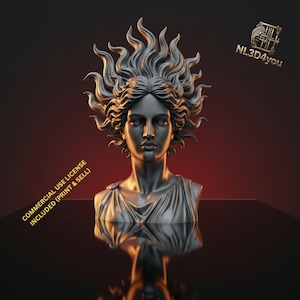 Goddess of Fire / Sun Deity STL – High Detail Sculpture Grey – Commercial License | NL3D4you