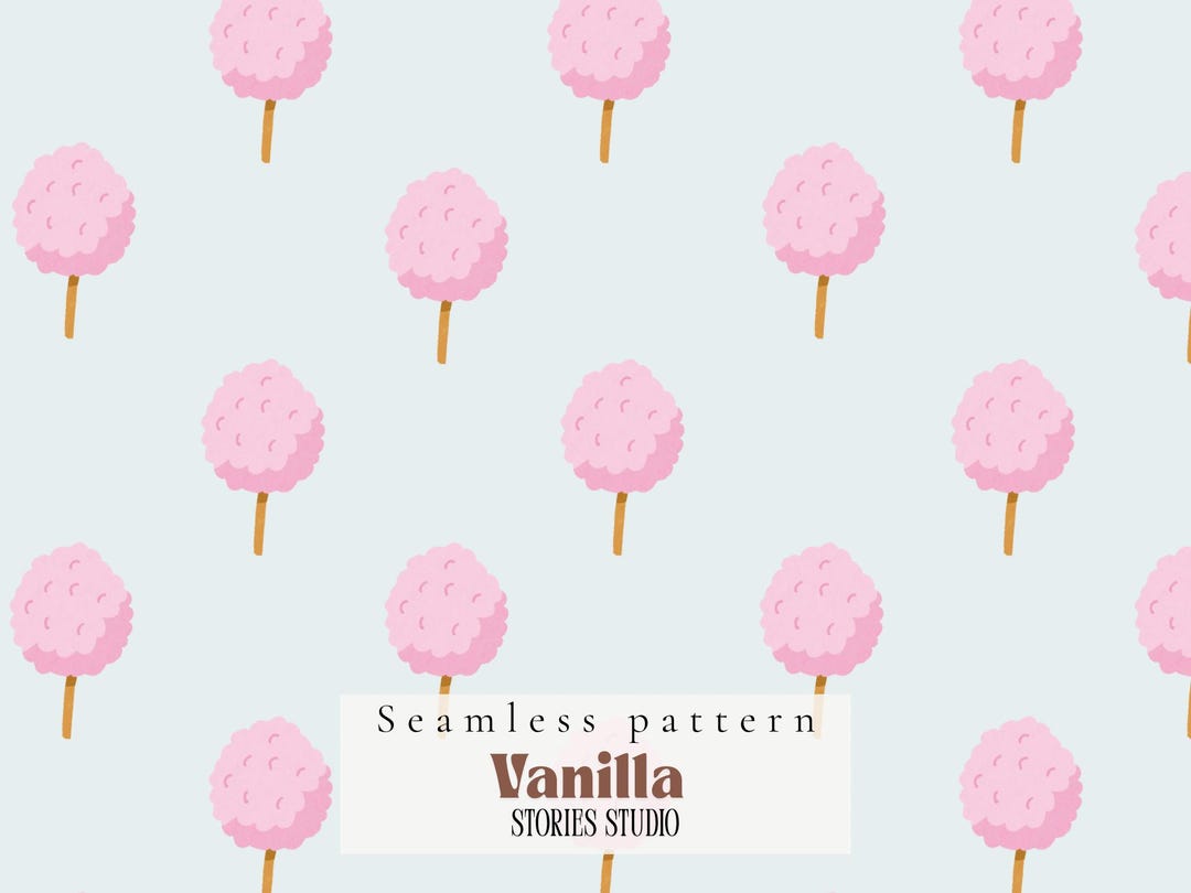 Pink Cotton Candy Seamless Pattern, Nursery Digital Paper,baby Shower ...