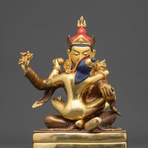 Handmade Deva Guru Rinpoche Statue | Buddhist Guru Yab-Yum Figurine