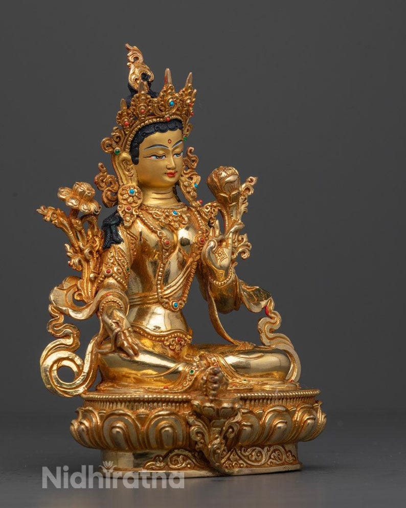 Green Tara Female Buddha Rupa | Tibetan Buddhism - Etsy UK