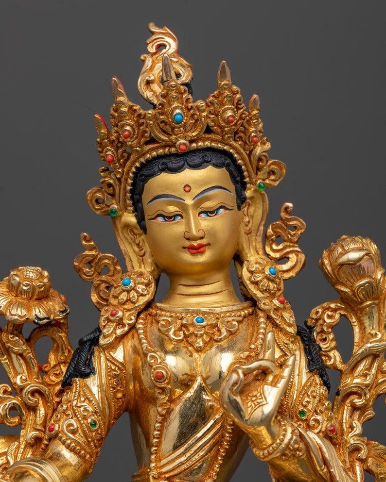 Green Tara Female Buddha Rupa | Tibetan Buddhism - Etsy UK