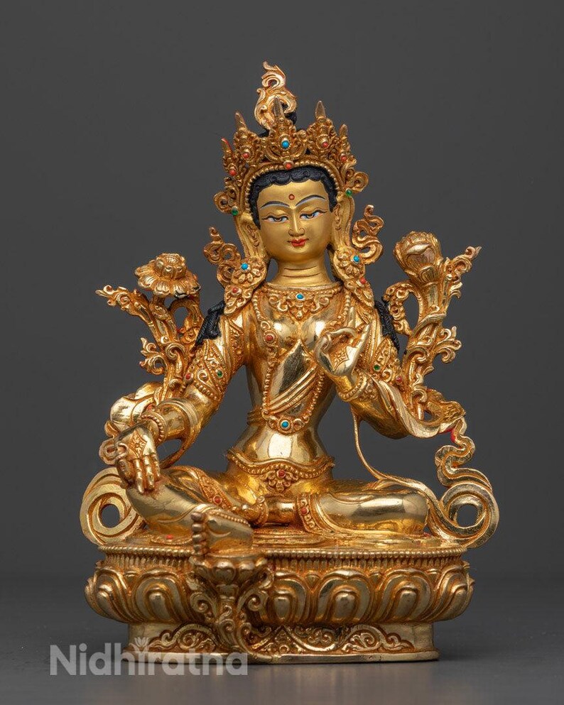 Green Tara Female Buddha Rupa | Tibetan Buddhism - Etsy UK