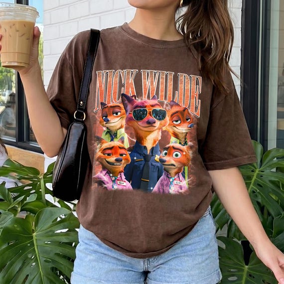 Nick Wilde Bootleg Shirt, Retro Fox Graphic Tee, Vintage Cartoon Animal T Shirt, Funny Fox Lover Shirt, Y2K Movie Inspired Tee