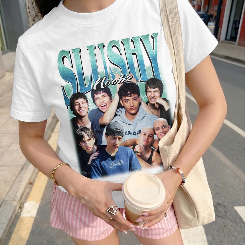 Slushy Noobz Shirt, Vintage Bootleg Graphic Tee, YouTube Creator Fan Shirt, Retro Internet Meme Tee, Comedy Content Creator Shirt image 5