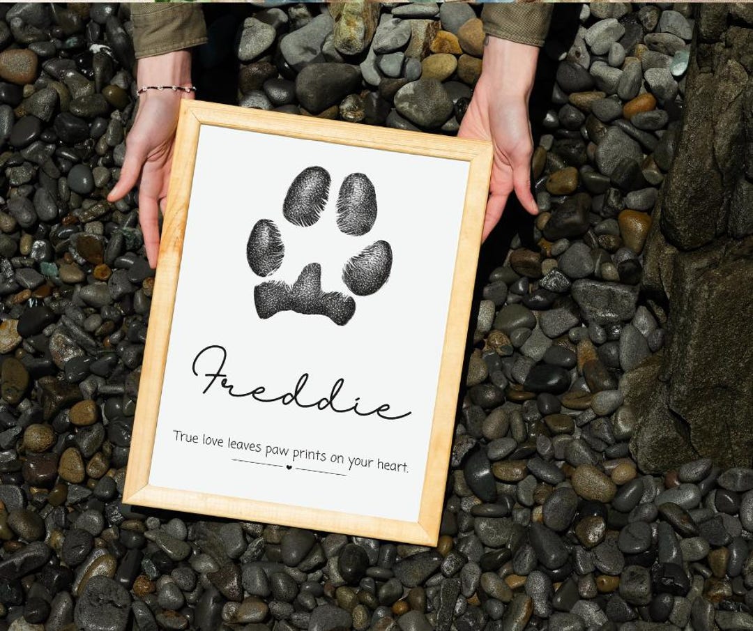 Custom Dog Paw Print Art Gift for Someone Who Lost a Pet Nose Print ...