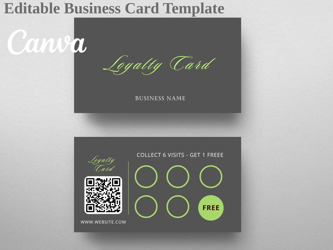 Editable Loyalty Card Template for Small Businesses Customer Reward ...
