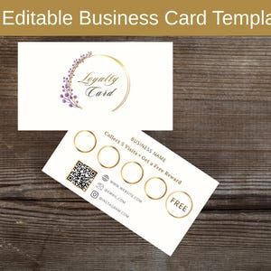 Edytowalny szablon karty lojalnościowej dla salonów i małych firm (wersja cyfrowa do pobrania)